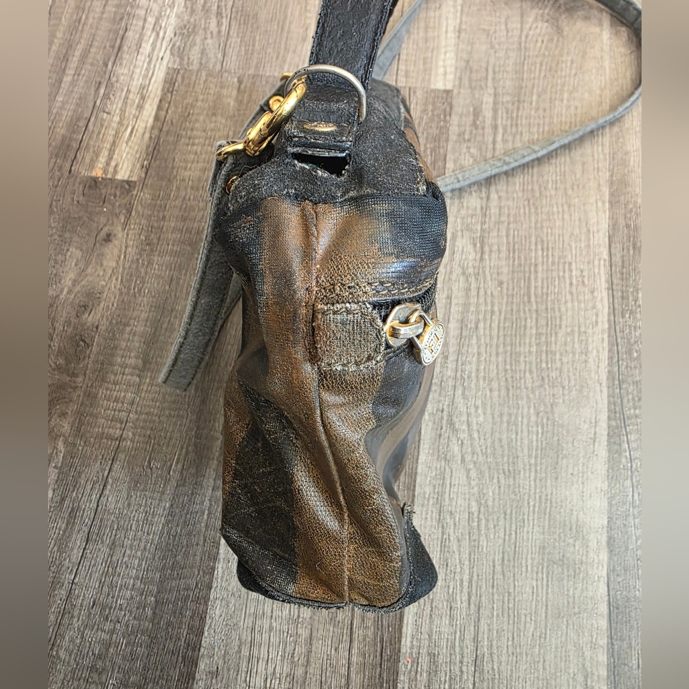 FENDI Pequin Striped Crossbody Bag Upcycled Designer Authentic Flawed Preppy Y2K - Picture 6 of 16